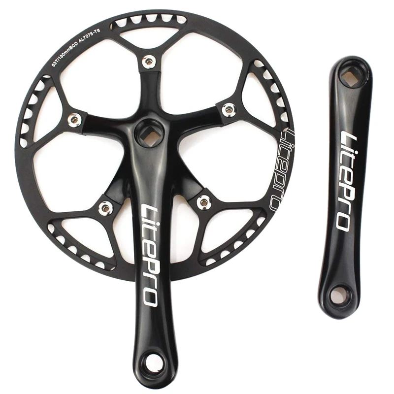 Single Speed Crankset 53T 170Mm Crankarms Folding Bike Crankset With Protective Cover For Bike Track Road Bicycle