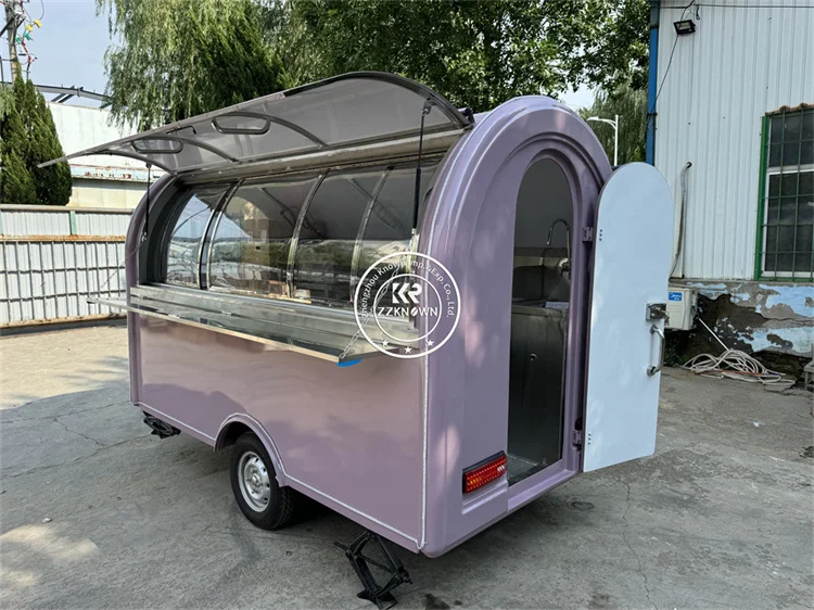 

Street Snack Cart Fast Food Trailer Fully Equipped Ice Cream Cart Concession Food Truck Mobile Kitchen Truck