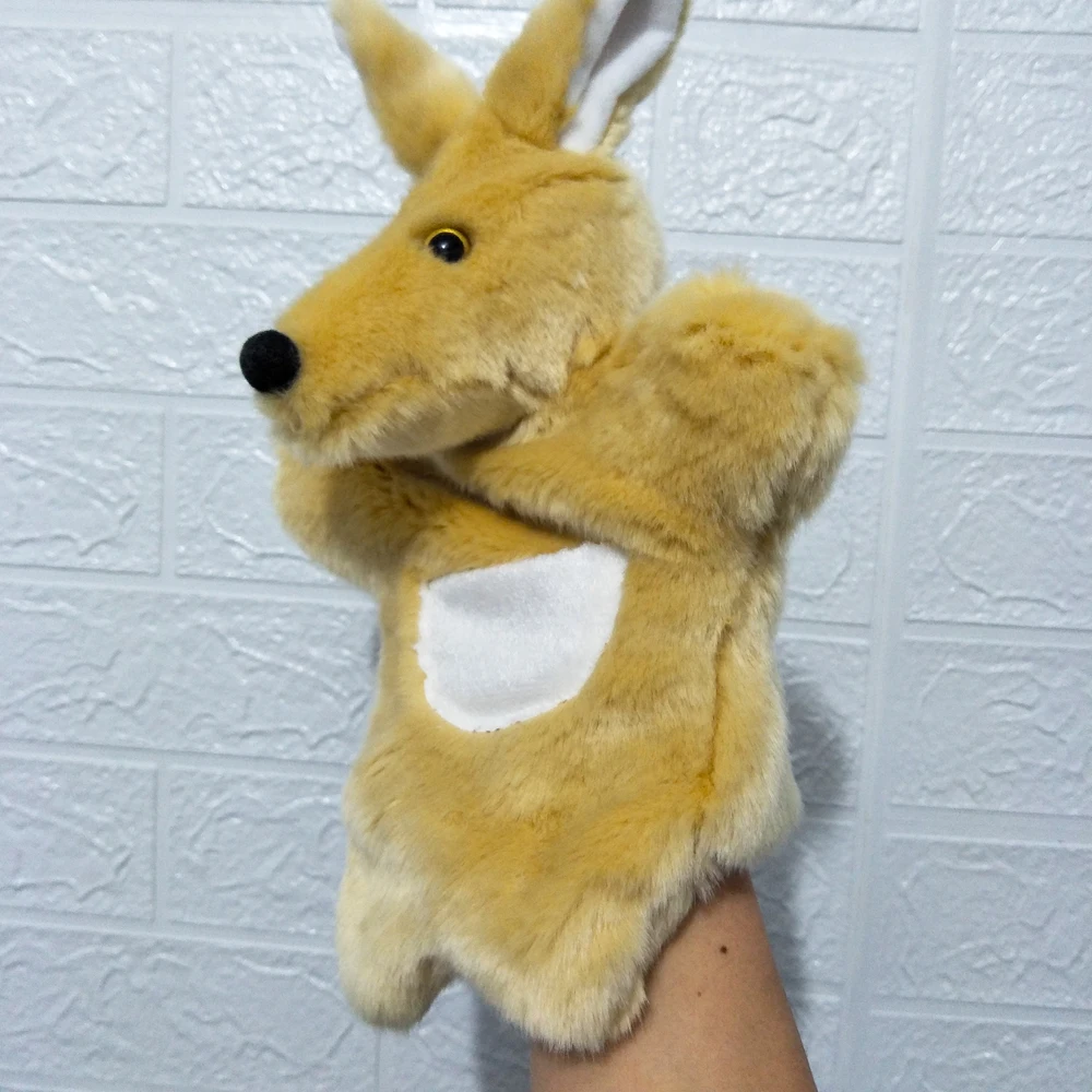 Juguete educativo de peluche de marioneta de mano de canguro para niños