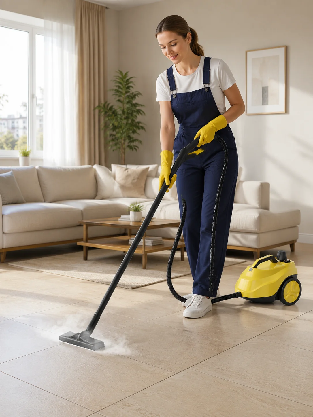 Steam cleaner for house cleaning is powerful, steam generator is 5 bar