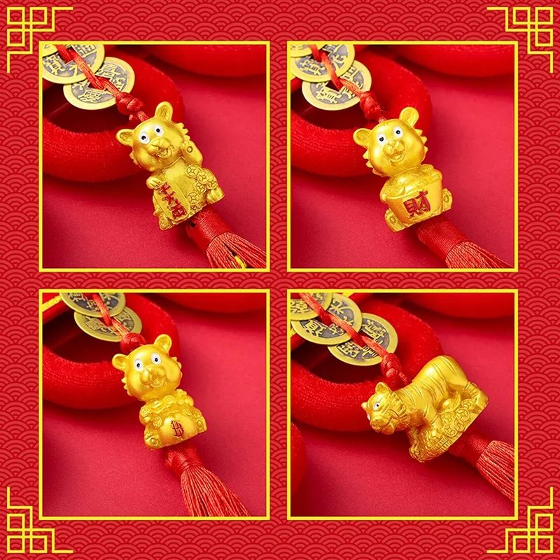 8 Pieces Of Chinese Feng Shui Charm Good Luck Charm For The 2022 Golden Chinese Year Of The Tiger Mascot