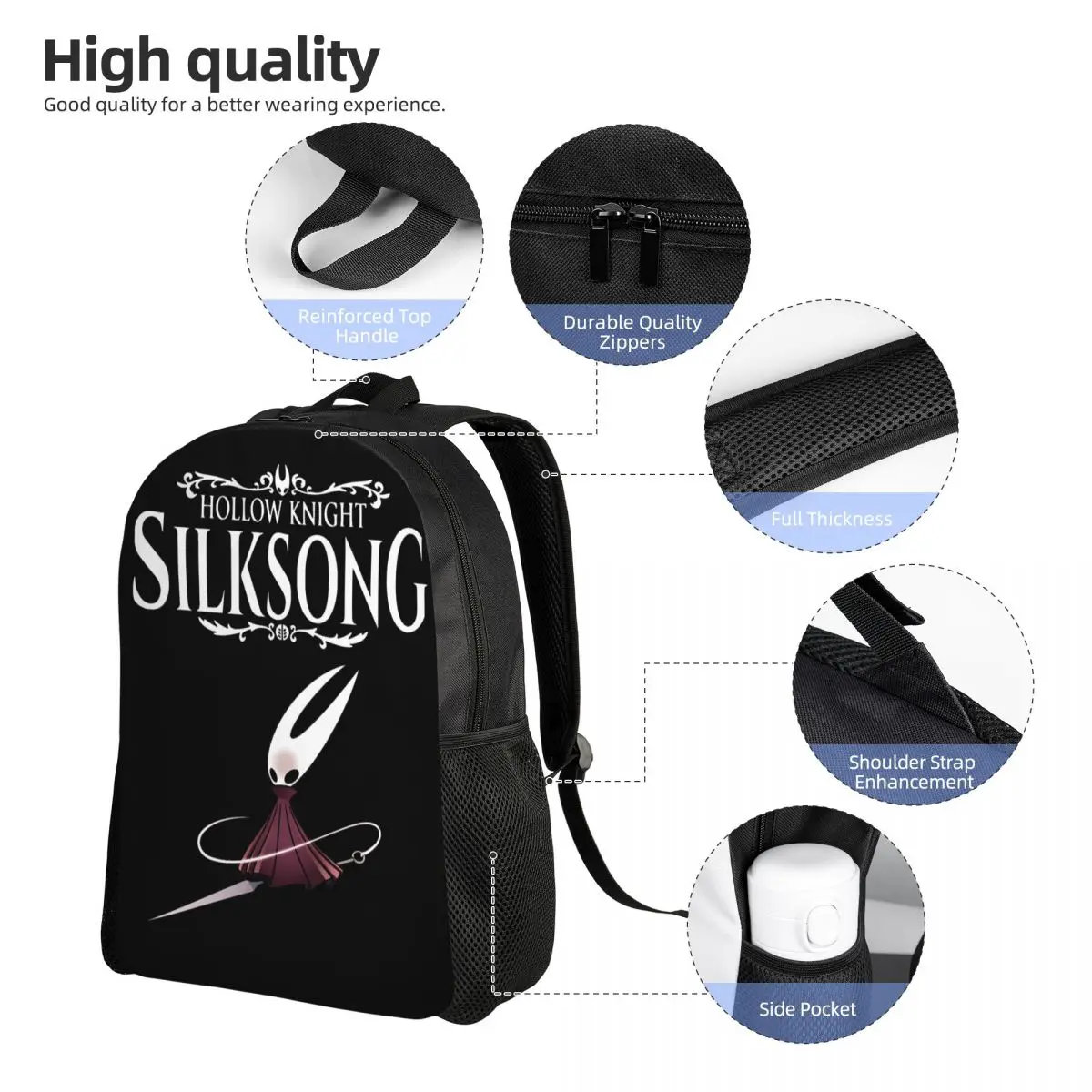 Hollow Knight Silksong Little Kids Backpack for Boys Girls Toddler Kawaii Daycare Backpacks School Bags