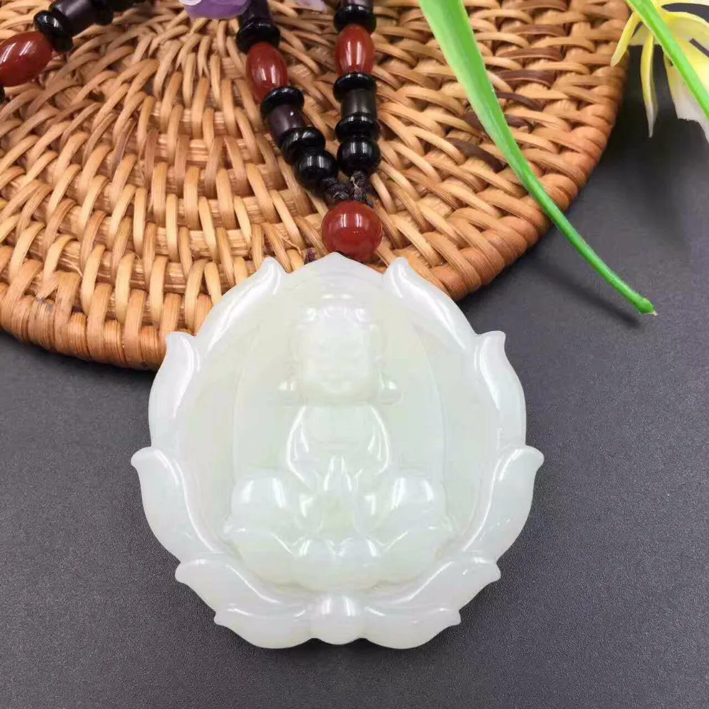 Exquisite Hetian Jade Jixiang Baby Buddhat  Pendant Beautiful Jewelry P0052