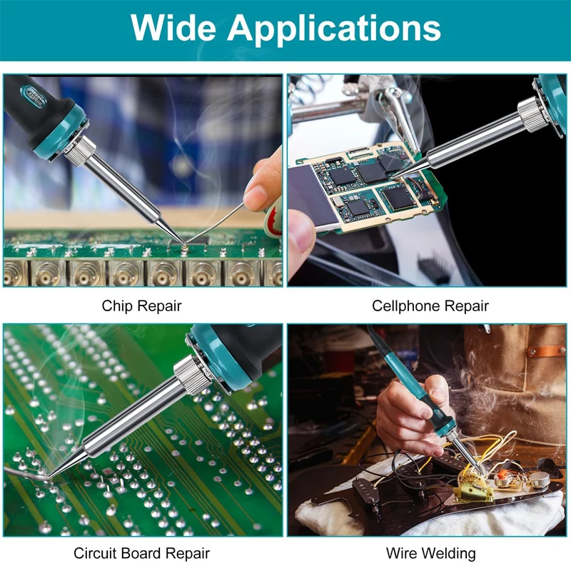 Wireless Electric Soldering Iron For Makita/Dewalt 18/20V Battery Welding Tool with 300-510℃ Temperature Adjustable Fast Heating