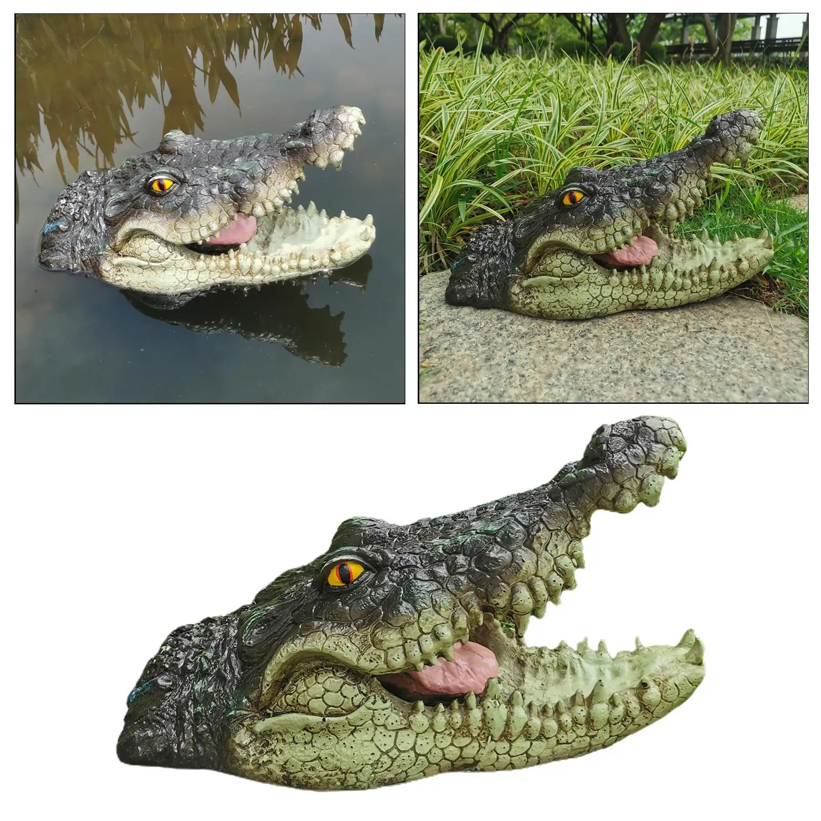 

Realistic Alligator Ornament, Floating Crocodile Head, Floating Alligator