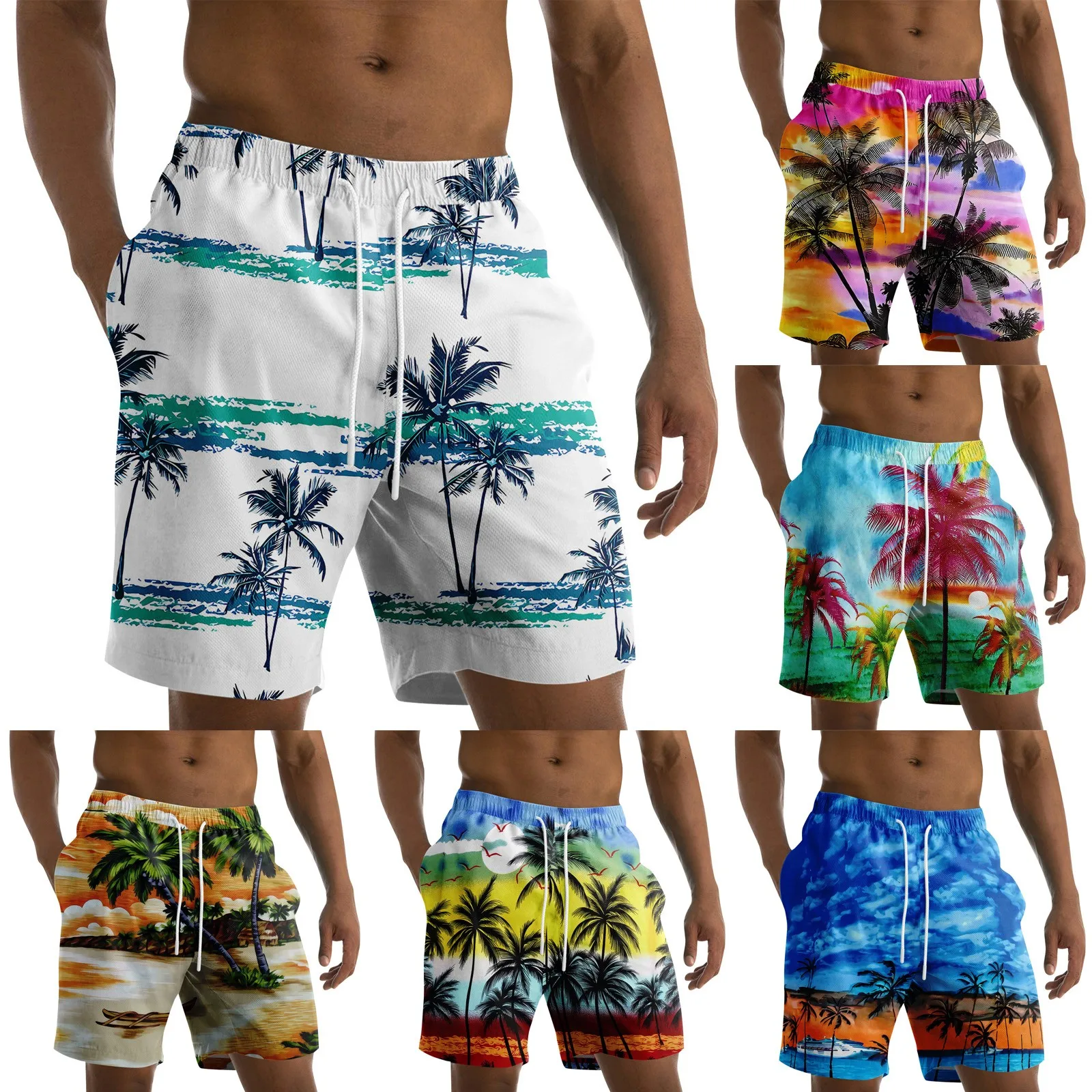 Hawaii Urlaub Strand Shorts für Männer lässig kurze Hosen 3d gedruckt Blume elastische Bandage Board Shorts Hose Badeanzug Badehose