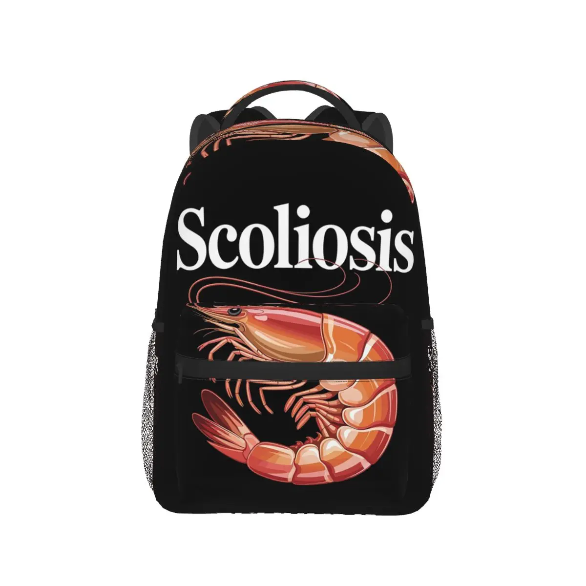 

Scoliosis Awareness Spine Curvature Spinal Shrimp Backpack Hot Sale Daypack Kids BookBag School Bag Shoulder Bags for Men Women
