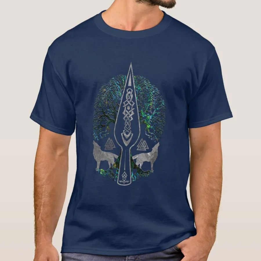 Gungnir - Spear of Odin and Tree of Life Printed Premium T-Shirt. Summer Cotton Short Sleeve O-Neck Mens T Shirt New S-3XL image 4