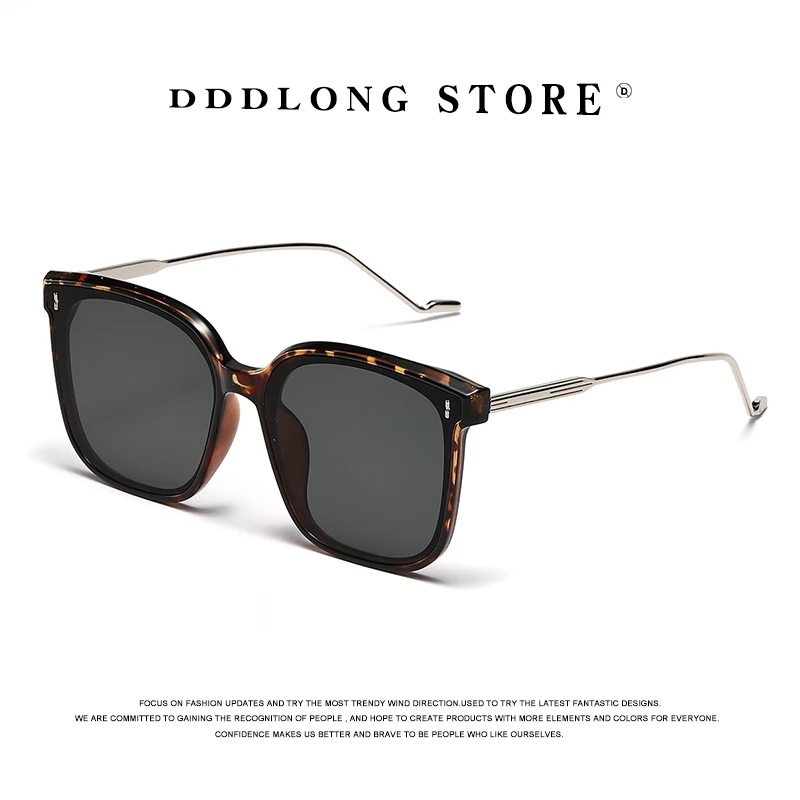 DDDLONG Retro Fashion Square Sunglasses Women Men Sun Glasses Classic Vintage UV400 Outdoor Oculos De Sol D96