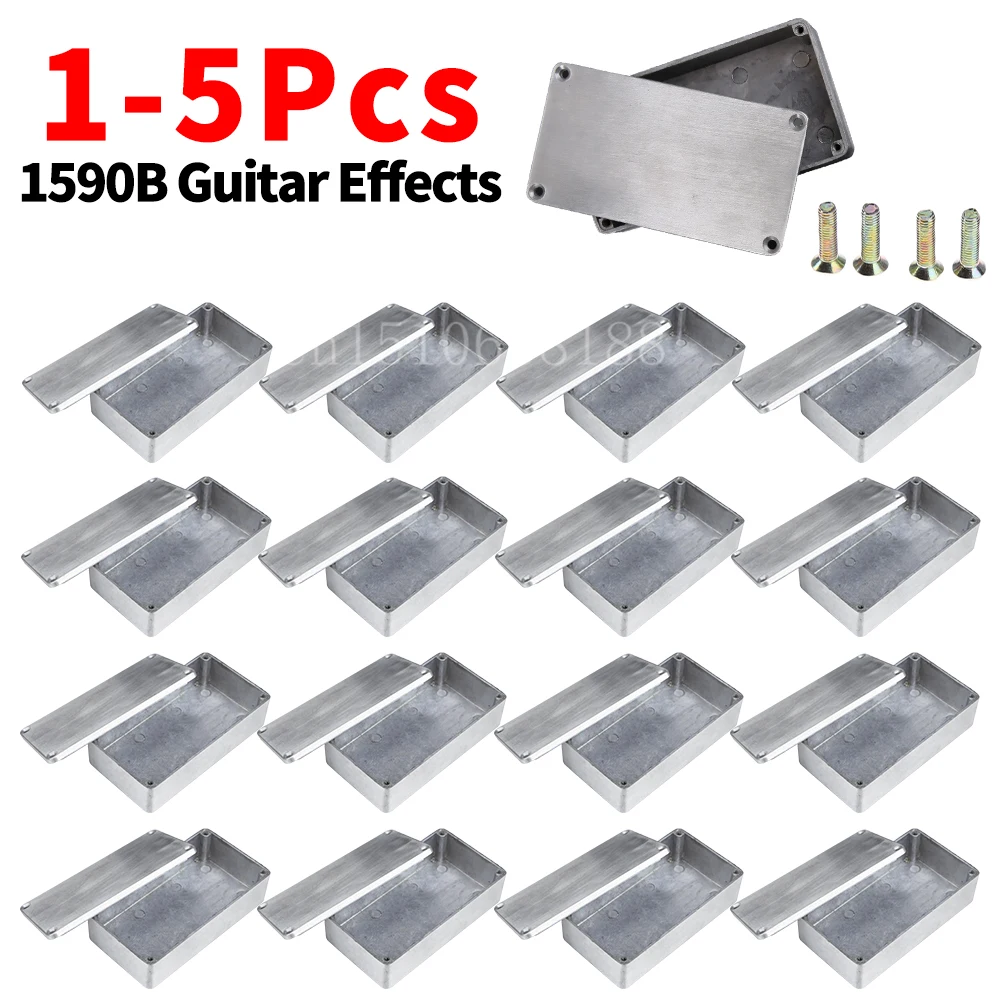 5-1Pcs 1590B Guitar Effects Enclosure with Screws Aluminum Effects Pedal Enclosure Replacement Durable Musical Instrument Kit