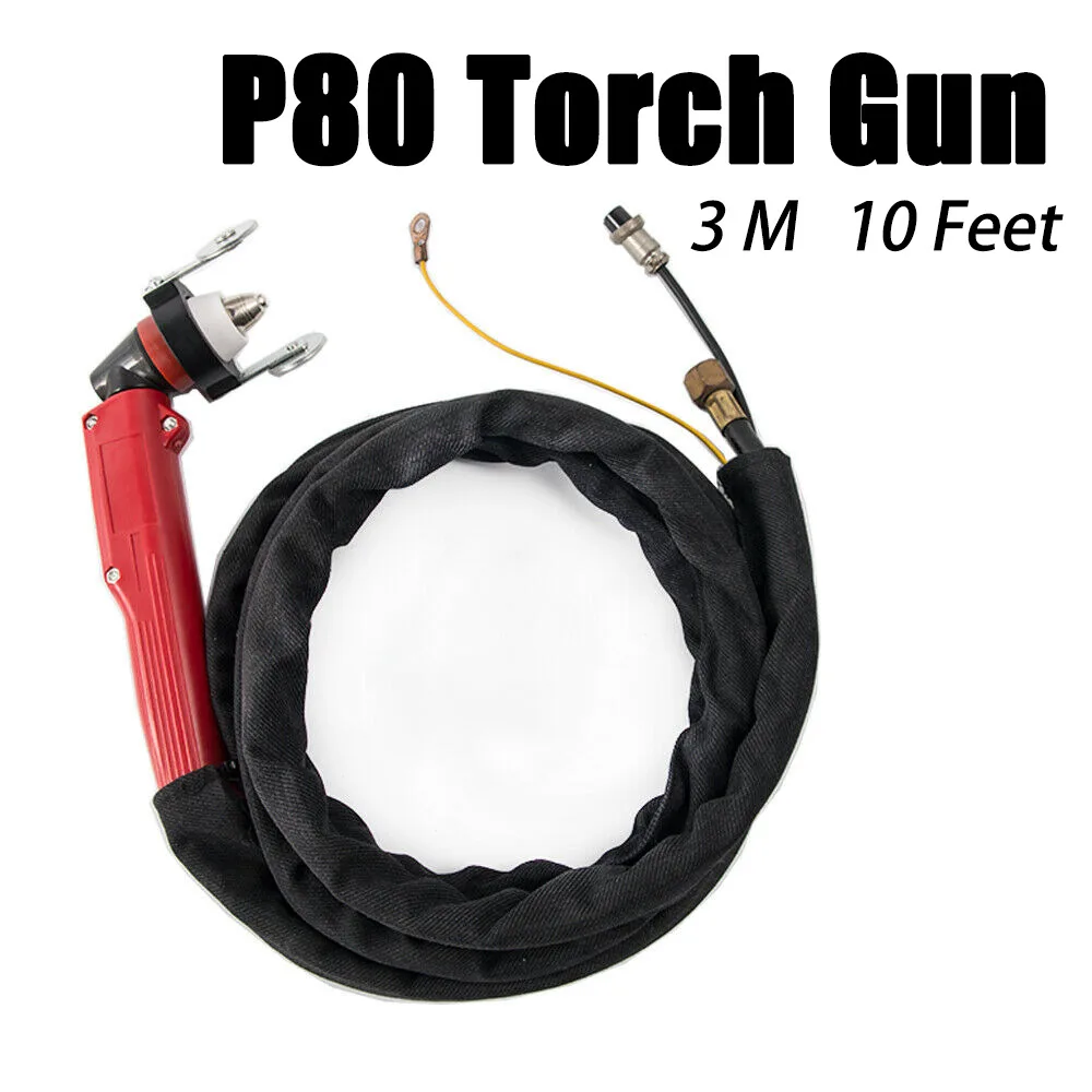 P-80 Plasma Cutter Torch Non-Touch Pilot Arc Elbow Head 3M/10Ft Fit CUT-55P/65P