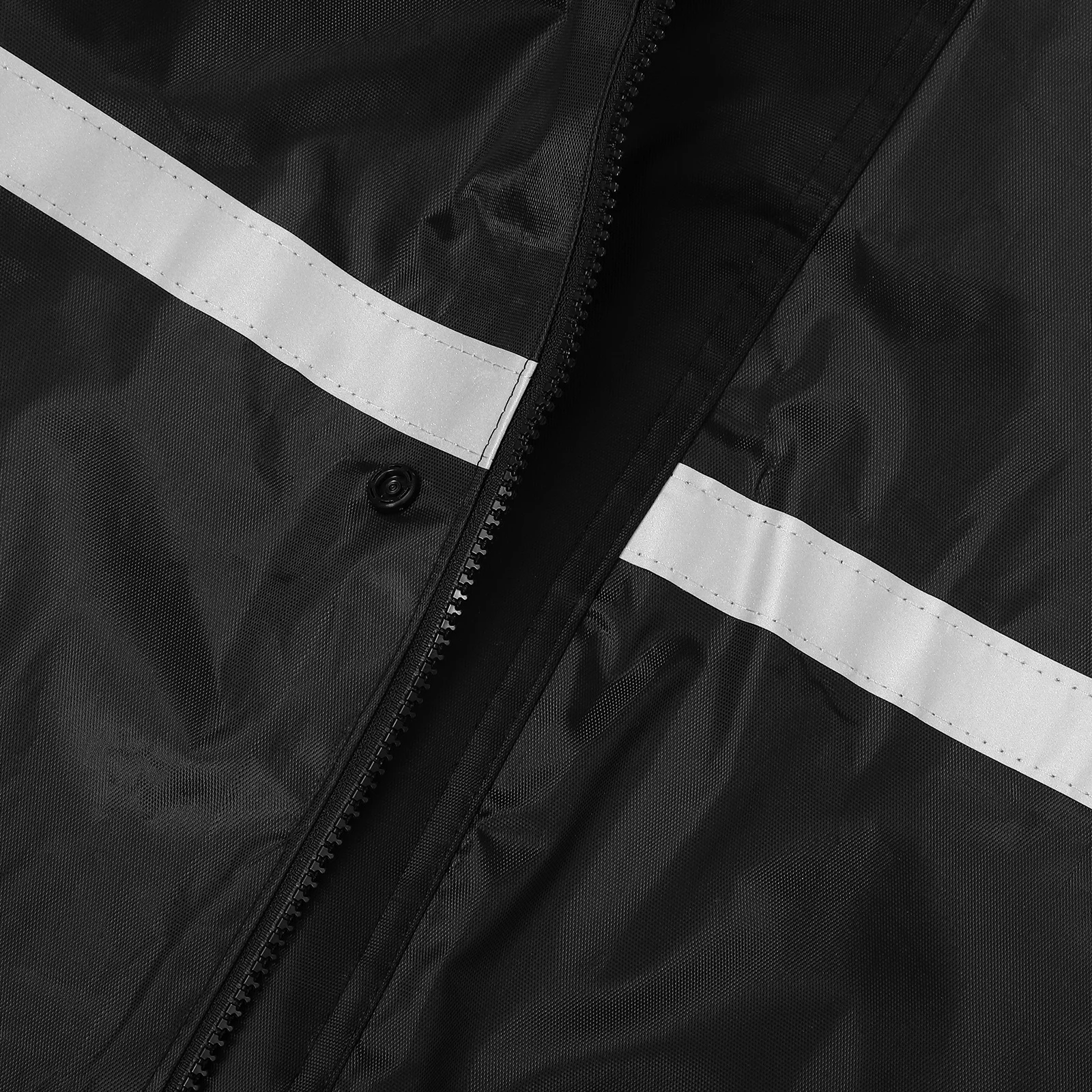 

1 шт. плащ со светоотражающей полосой, водонепроницаемая ветровка по страхованию труда, дождевик, толстая прочная Xxxl, черный с капюшоном