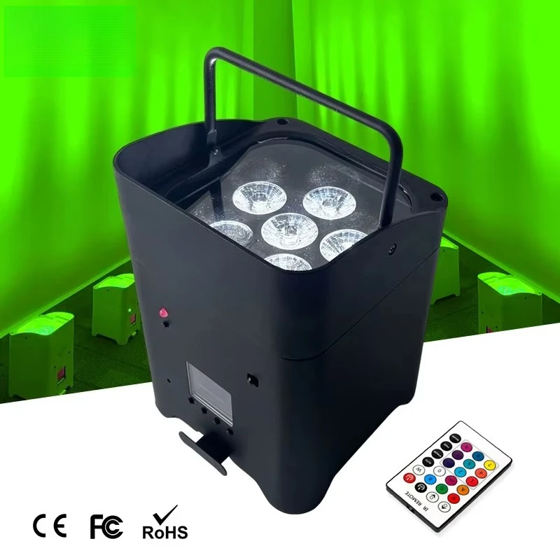 

CE Dmx Stage Light 6X18W RGBWA UV DJ Wedding Battery Stage Lighting Equipment Powered Wireless LED Uplight WIFI