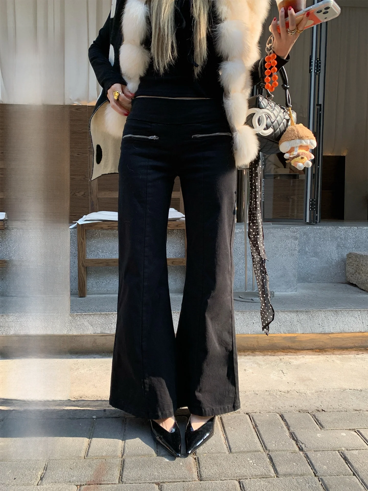 High Waist Flared Straight Leggings Women's Bla Jeans Pants Slimming Lengthening Legs Casual Sle Winter Collection