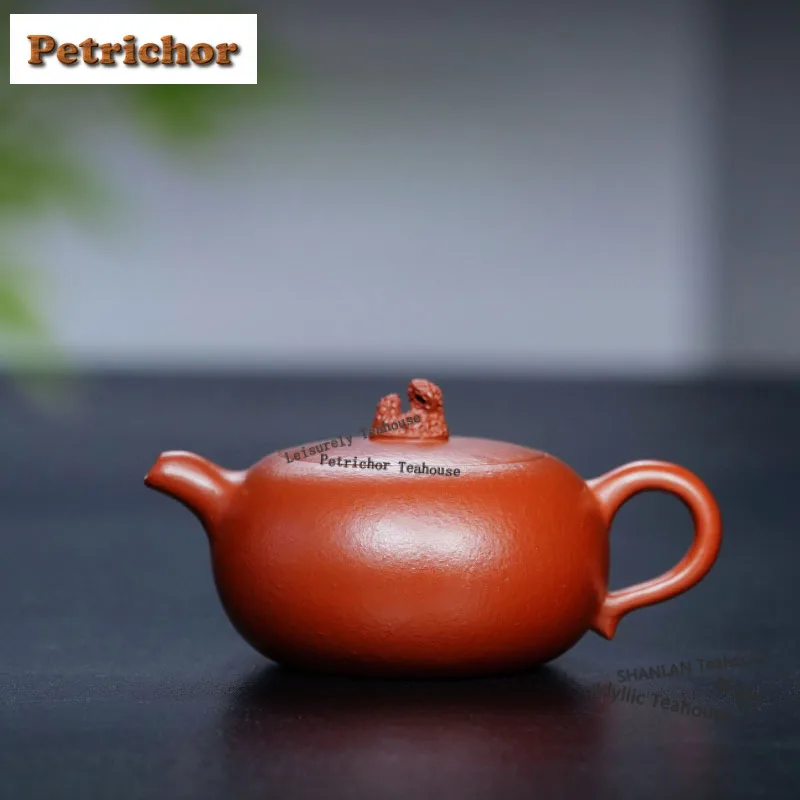 

120ml Yixing Purple Clay Teapots Handmade Oblate Pot Raw Ore Zhu Mud Tea Maker Kettle With Filter Zisha Tea Set Tea Ceremony