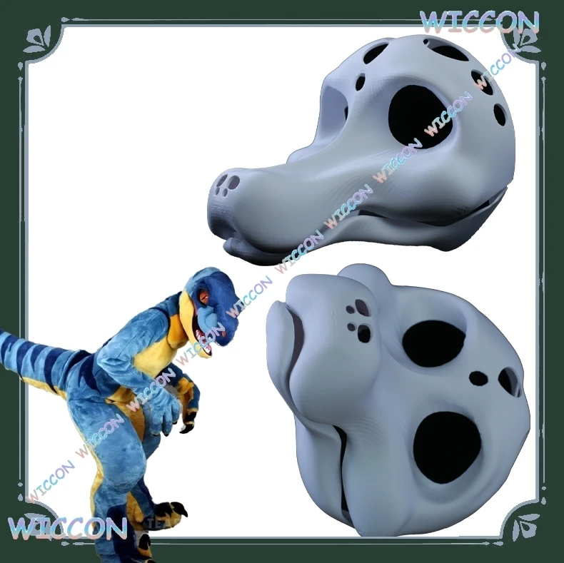 

OHaYo/аниме стиль моделирующий шлем динозавр голова зверя маска Kig пушистый меховой костюм косплей реквизит подвижные глаза костюм Хэллоуин вечерние