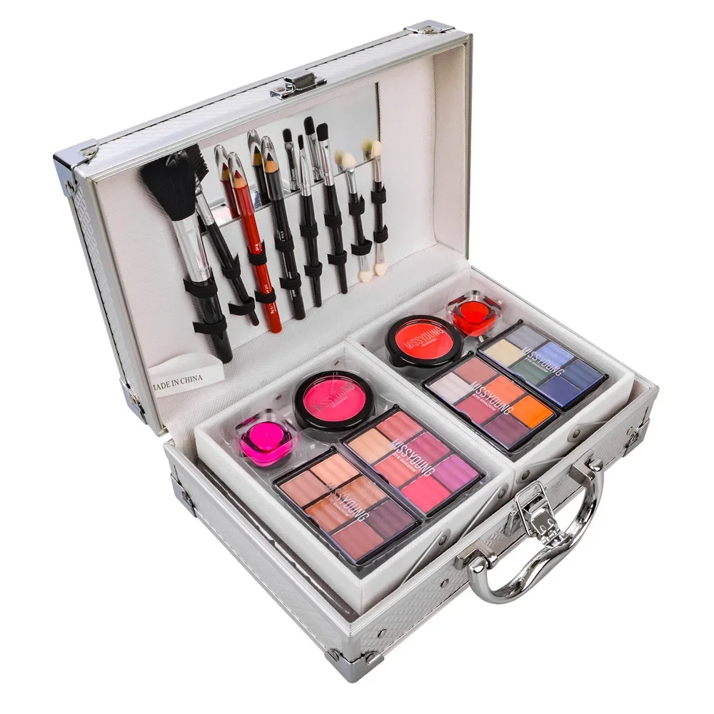 Makeup Gift Set for Women Full Kit Make up Eyeshadow Lipstick Lipliner Eyeliner Pencil Lip Gloss Blush Brush Powder Nail Polish