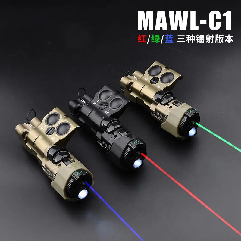 Linterna láser AR15 de Metal para armas, luz MAWL-C1 de punto rojo, verde, infrarrojo, IR, MAWL-C1