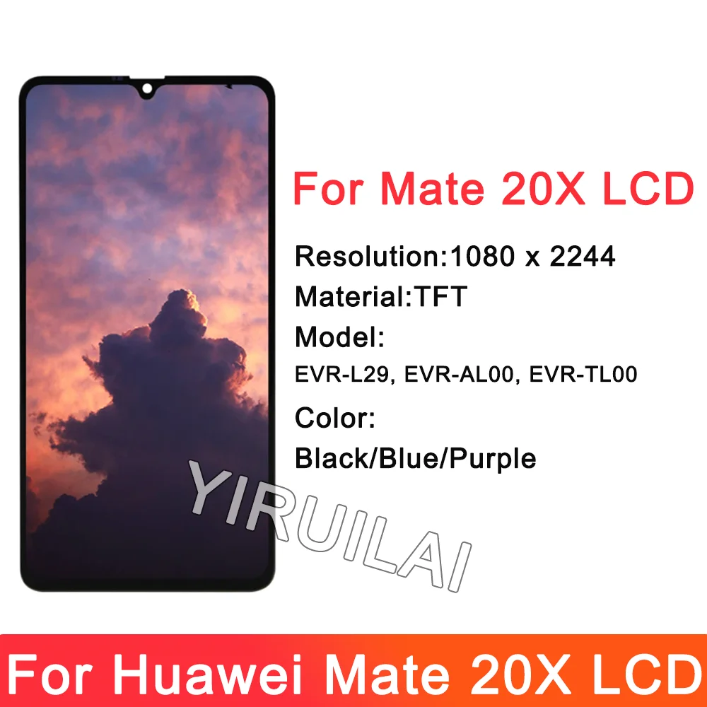 For HUAWEI 7.2''Mate 20X For Mate 20 X EVR-L29 AL00 TL00 LCD Display Touch Screen Digitizer Assembly Replacement