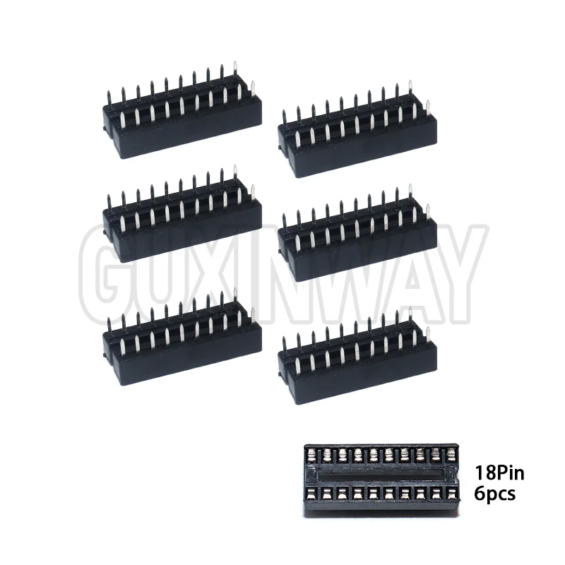 66PCS/lot with Box DIP IC Sockets Adaptor Solder Type Socket Kit 6 8 14 16 18 20 24 28 Pin DIP-6 DIP-8 DIP-14 IC Connector