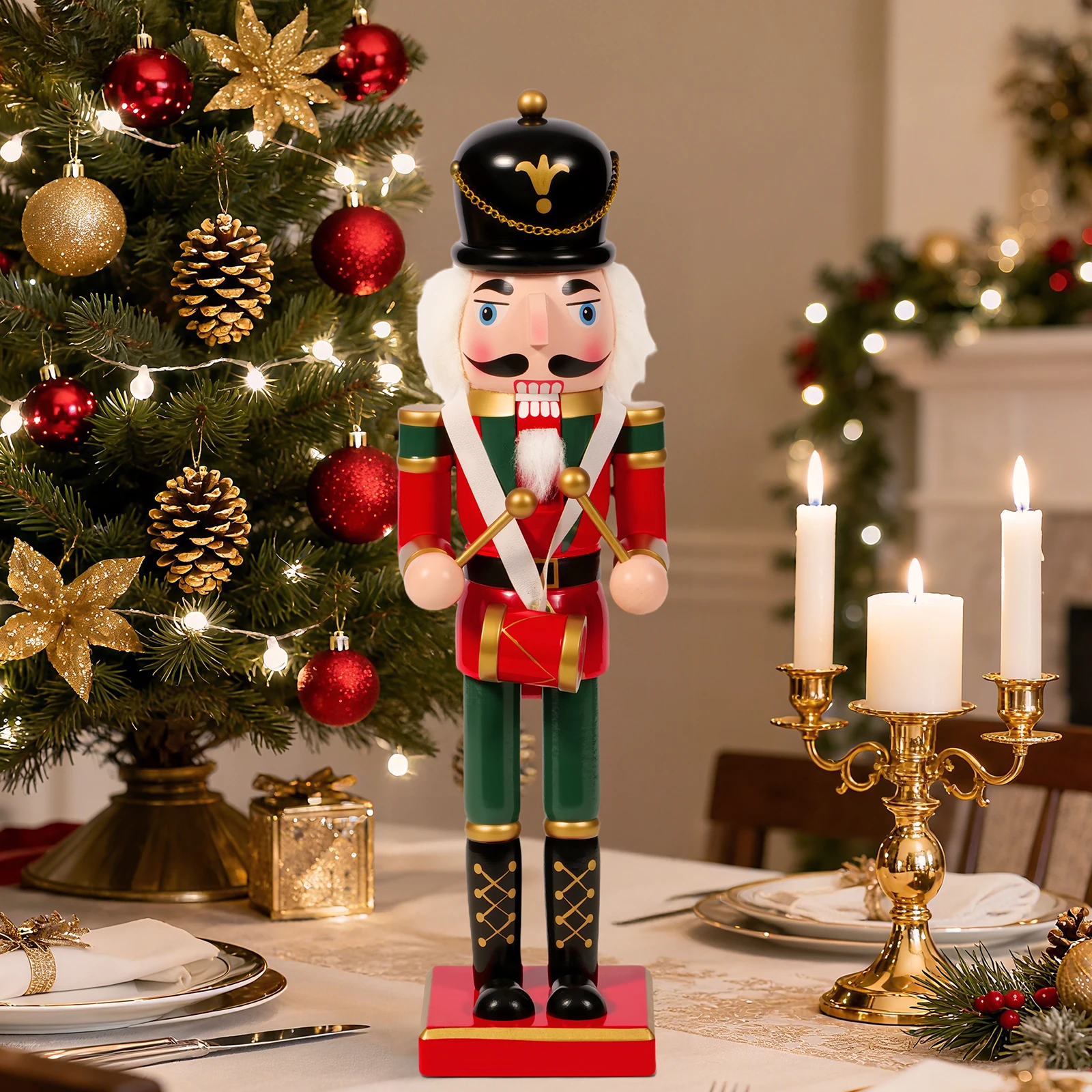 

Nutcracker Soldier Puppet Movable Wooden Christmas Ornament for Creative Desktop Display & Home Decoration