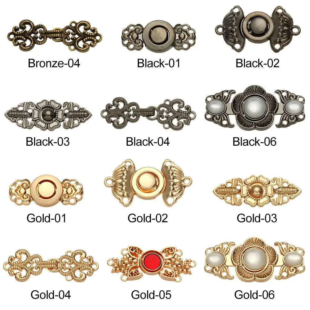 6Pcs Retro Cardigan Scarf Clasp Cape Cloak Clasp Metal Buttons Cheongsam Buckle Connection Buckle