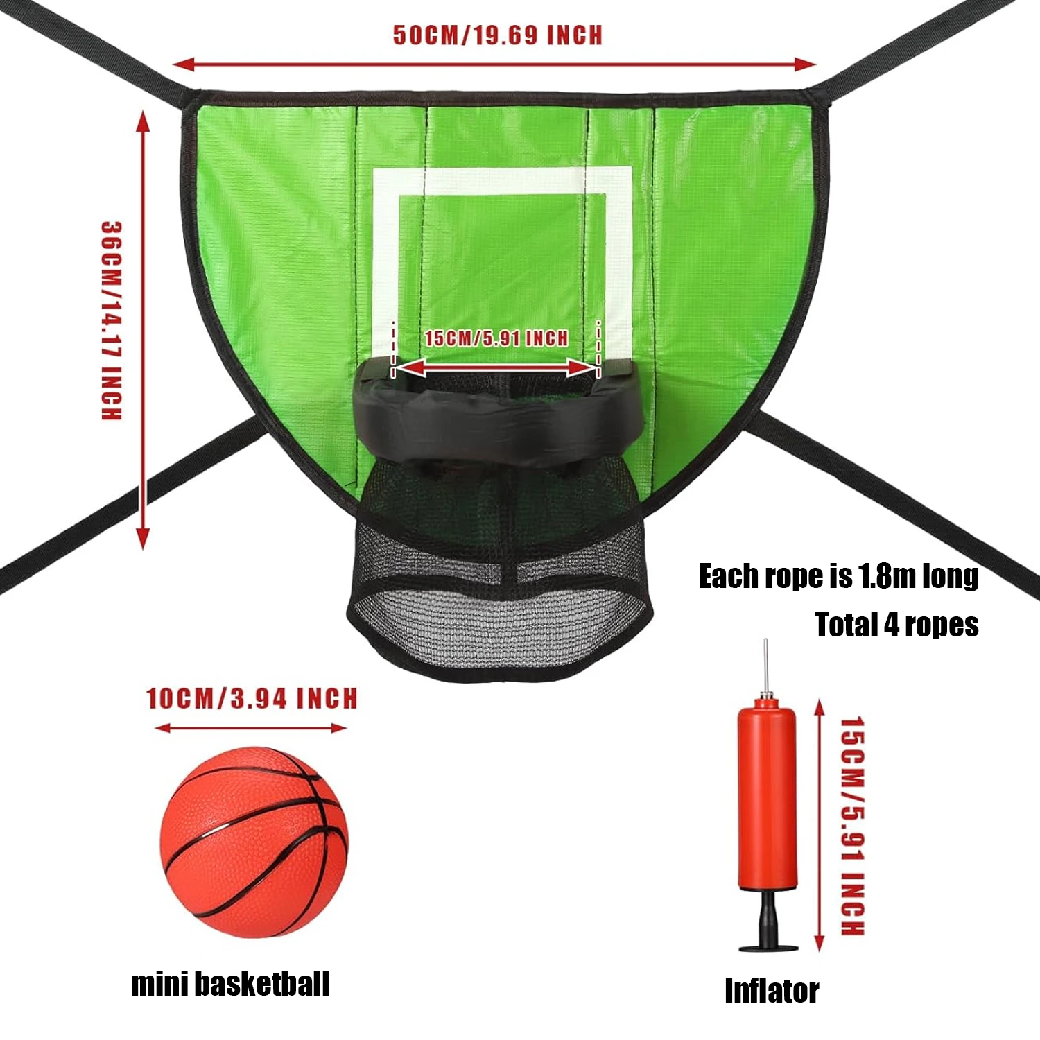 Trampoline Basketbal Hoepel Set Mini Basketbal Hoepel Voor Kinderen Waterdichte Zonnebrandcrème Zacht Materiaal Basketbal Doel Voor Kinderen