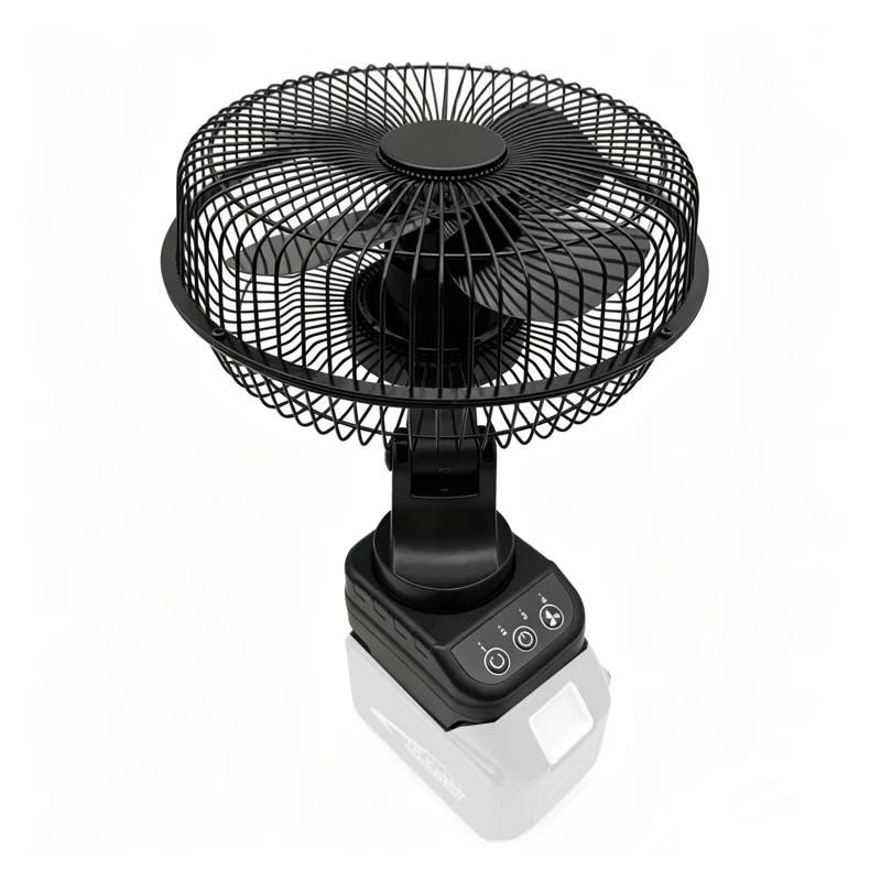Brushless Metal Fan 140° Oscillation 45° for Makita 18V Power Tool Battery，4-Speed DC Portable Camping Fan Adjustable Head