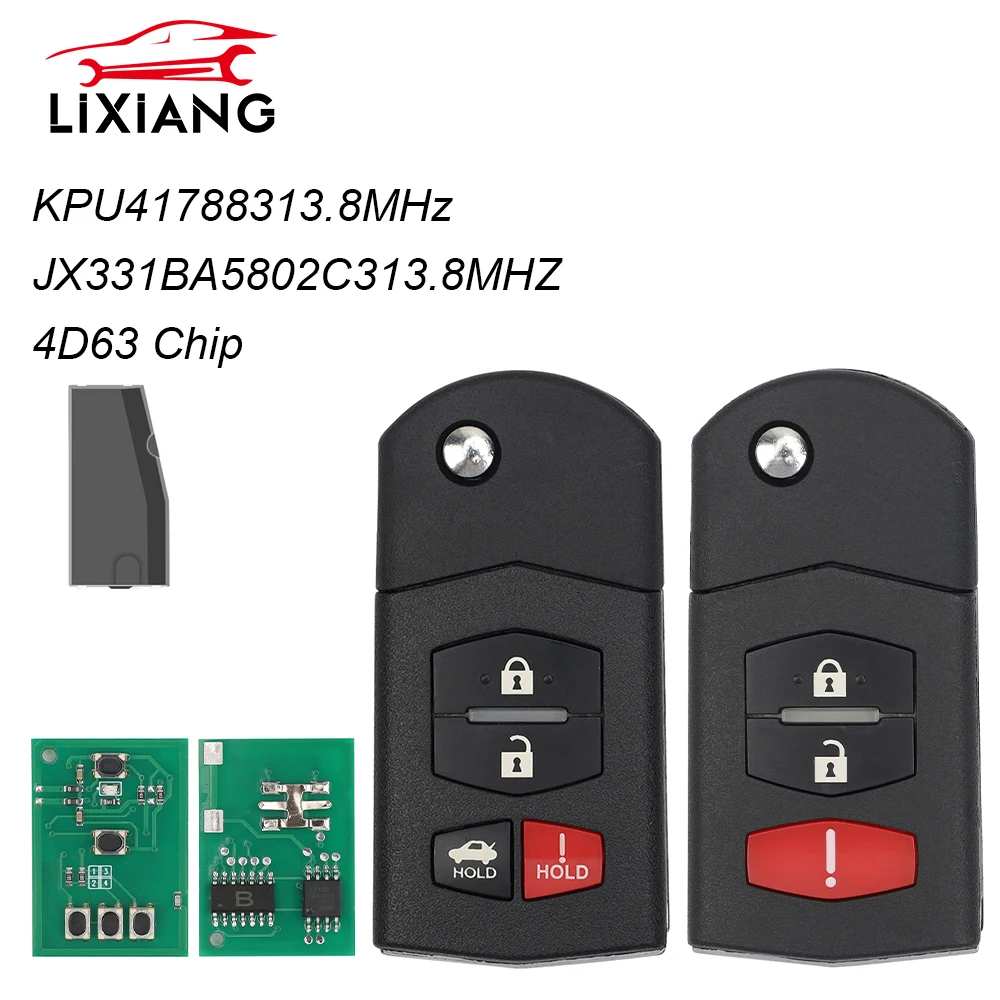 

LIXIANG FCC：KPU41788/ JX331BA5802C 313.8MHZ 4D63 Chip World Car Remote Key For Mazda 2 3 5 6 8 M2 M3 M5 M6 MX-5 CX-7 CX-9