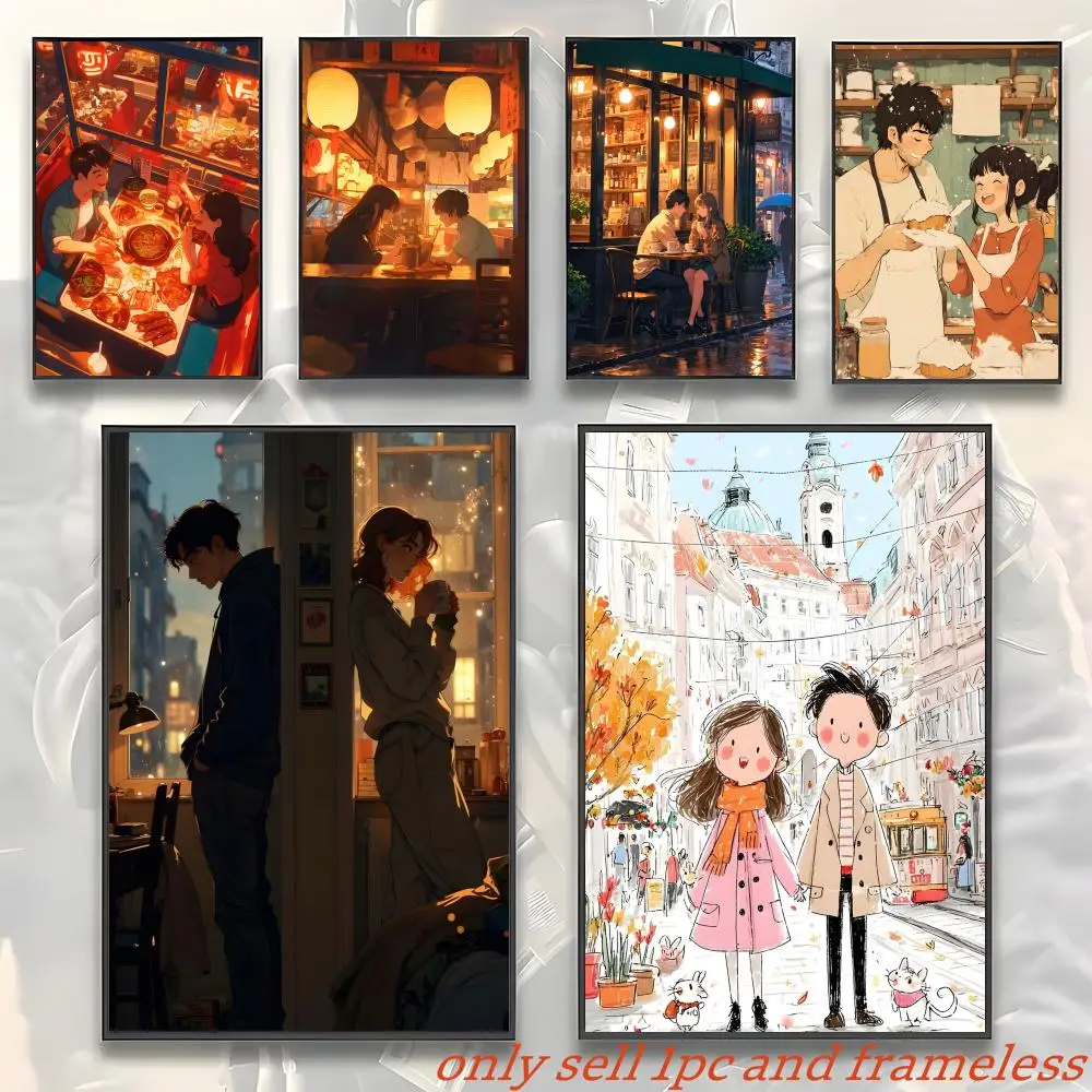 Beautiful painting of family love Couple Love Poster Gift with prints Home bedroom living room decoration promotion and display