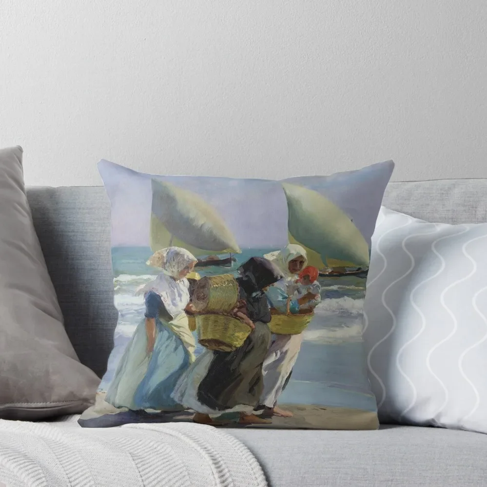 The Three Sails - Joaquin Sorolla Throw Pillow home decor items pillow cover luxury pillow