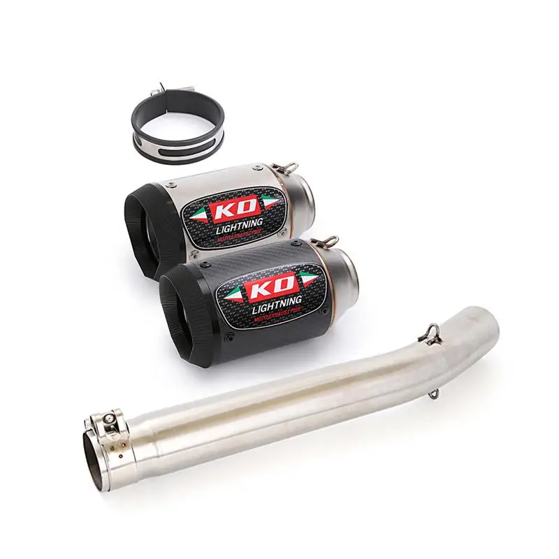 Slip On For Suzuki GSXR1000 2005 2006 Motorcycle Exhaust System Mid Link Pipe 160mm Carbon Fiber Muffler Connect Tube