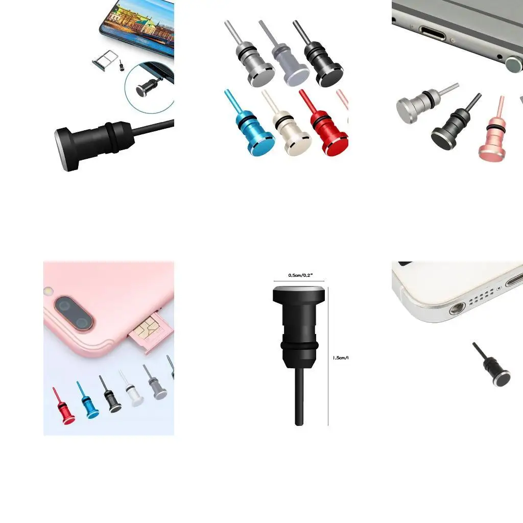 652f peças à prova poeira para smartphone tablet universal 1 peça alumínio liga alumínio pino cartão plug plugue