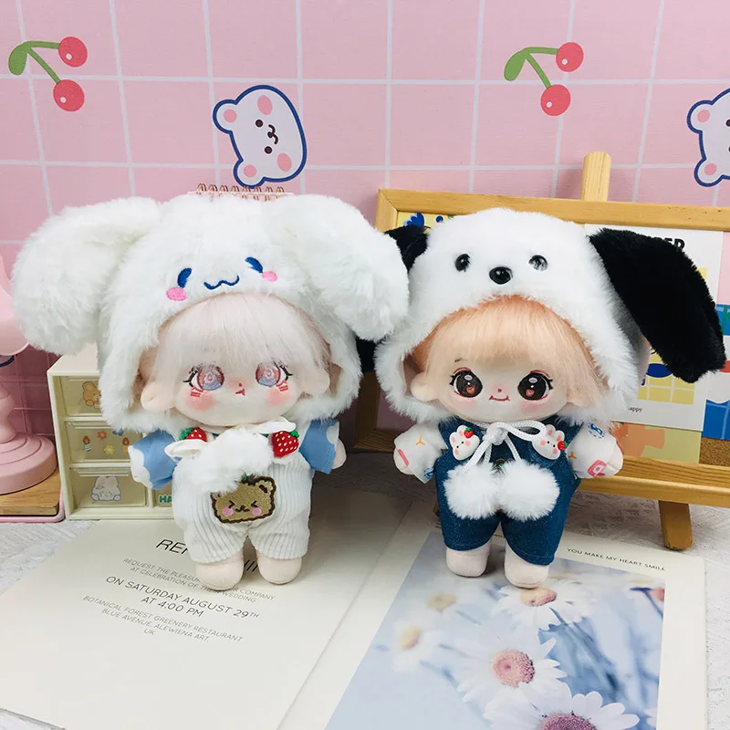 Doll Clothes for 20cm Idol Doll Outfit Accessories Hanfu Dress Hoodie Overall Hat Hamburger Backpack for Star Dolls Toys Gift