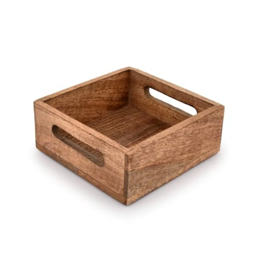 

Square Burning Finish Mango Wood pkin Holder For Restaurant Decor Kitchen Bar Accessories 7.5"x 7.5"x 2.75"