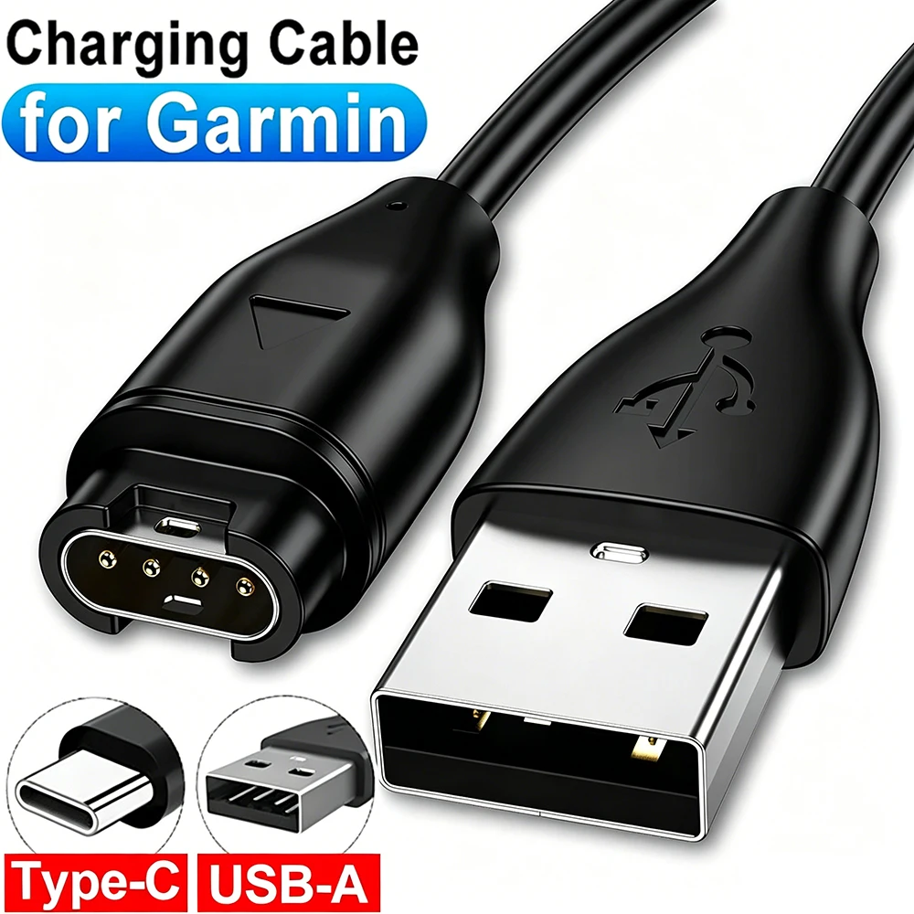 For Garmin Watch Universal USB Type-C Charger USB-A USB-C Charging Cable for Fenix 8 5 5S 5X Plus 6 6S 6X Pro 7 7S 7X Chargers