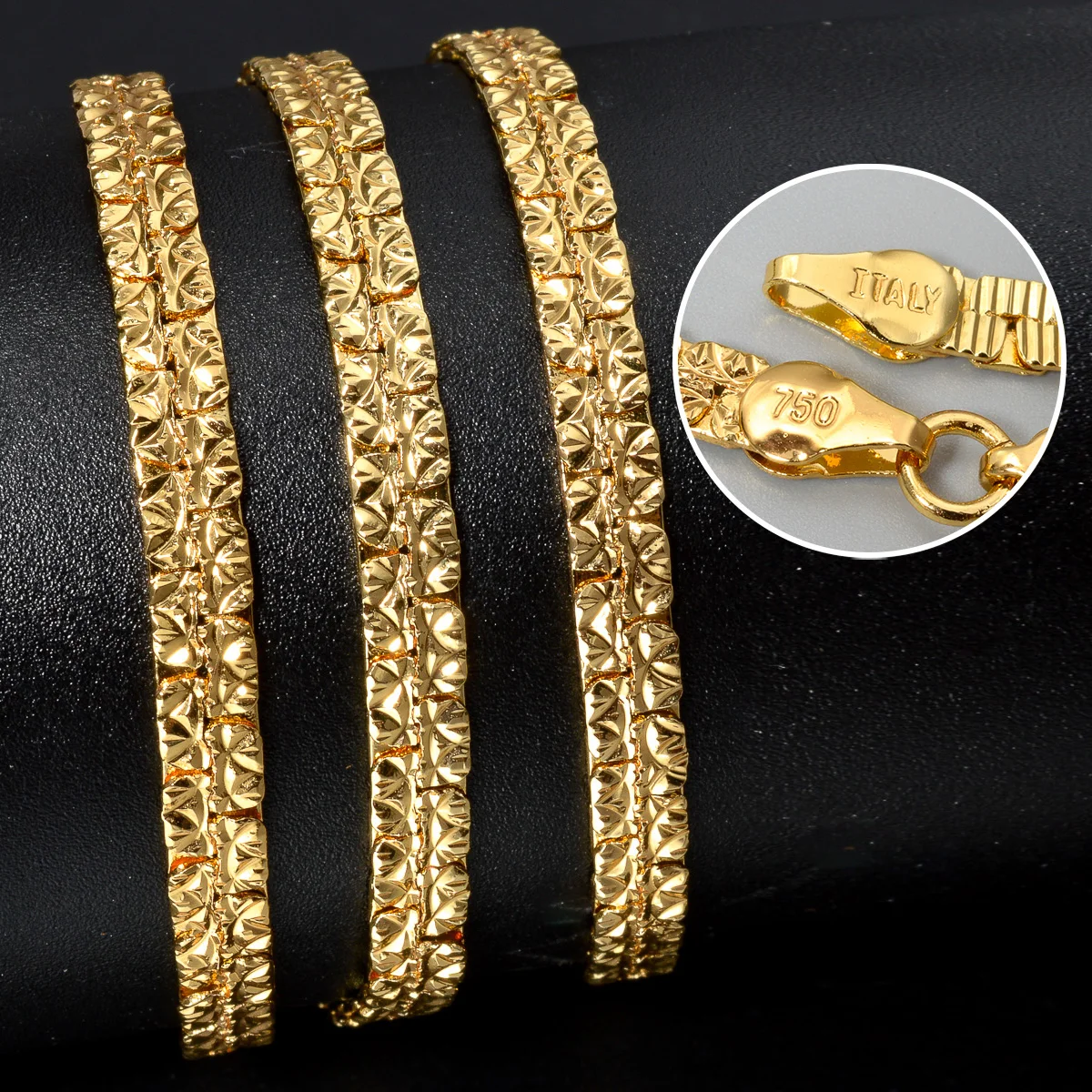 Hip Hop Jewelry 18k Gold Color Cuban Link Chain Necklace For Men Collar High Quality Metal Texture Women Fashion Charm Jewelry