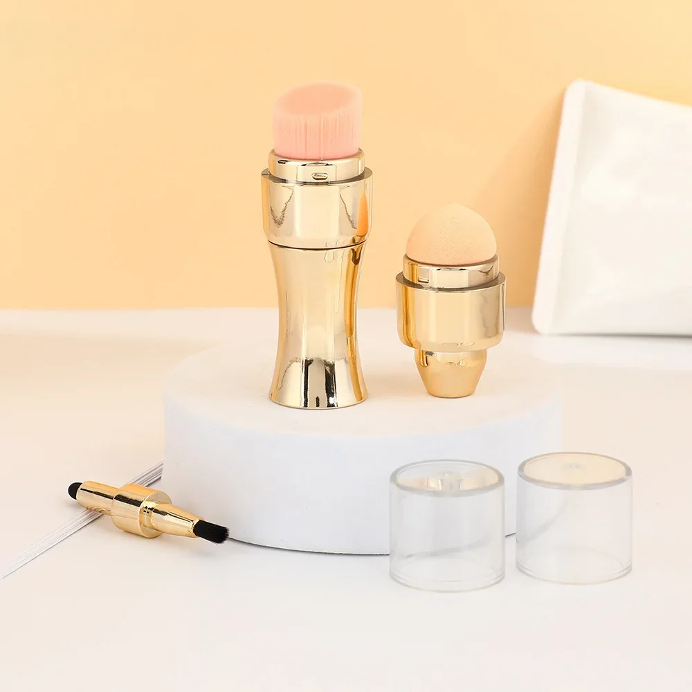 Magnetic Detachable Makeup Brush Set Travel Kit Powder Eyeshadow Contour Heads Soft Synthetic Bristles Portable 4-in-1 Cosmetic