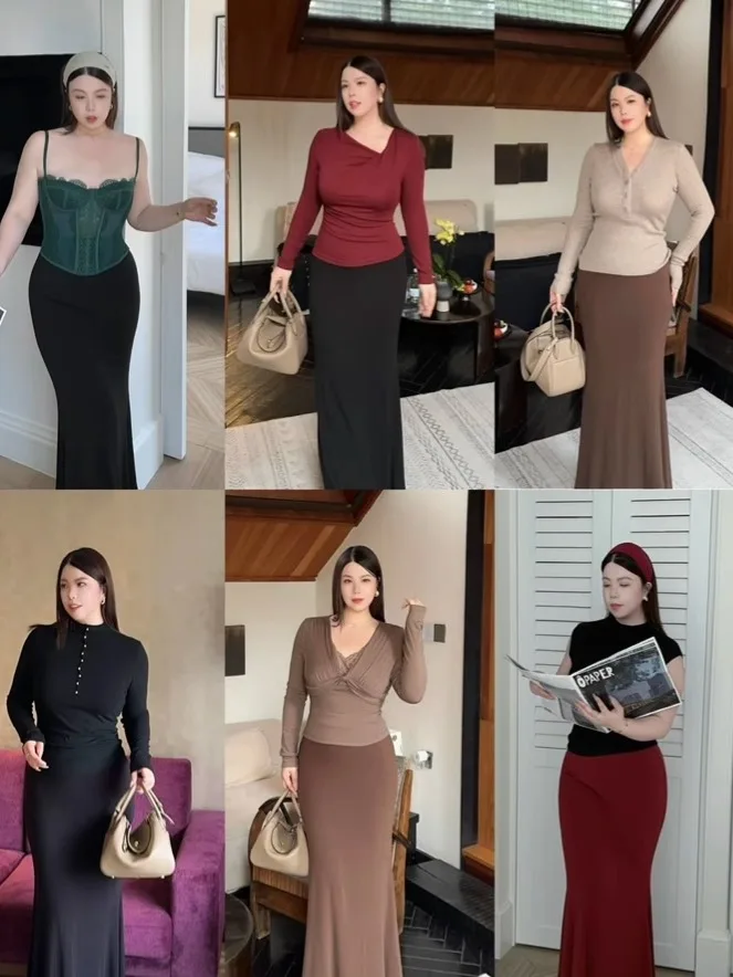 

너 коричневый плюс размер Высокая талия Эластичная утягивающая длинная юбка Fi Tail f Body Pure Color Сексуальное длинное платье для женщин больших размеров