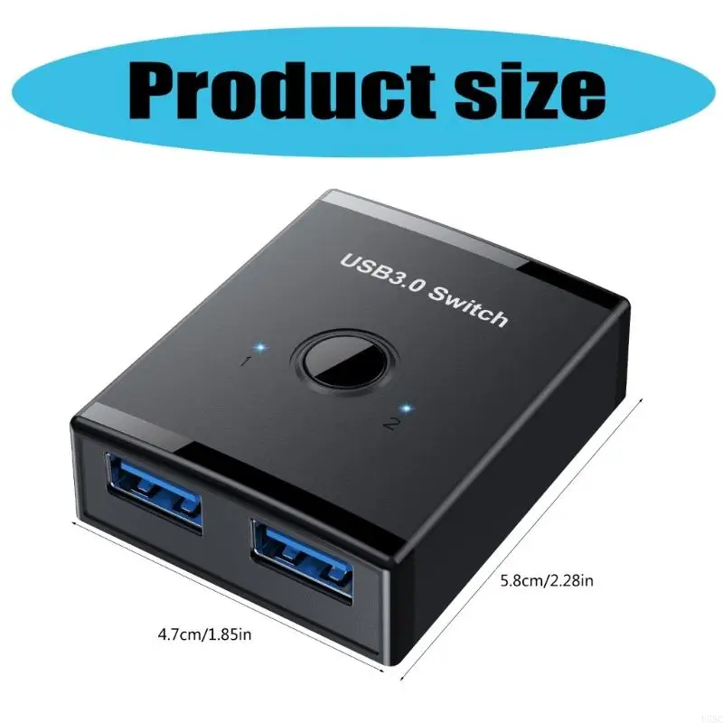 U55C USB Switcher Selector 1 Computers die 2 USB -apparaten delen USB Randapparatuur Switcher Box Hub voor muis scanner