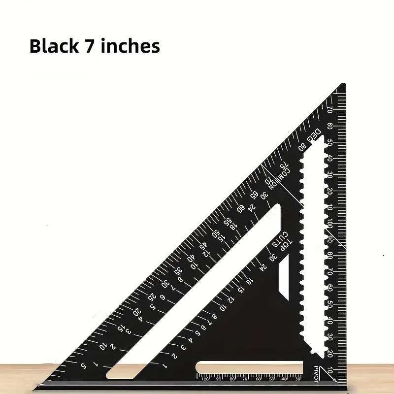 7/12 Inch Precision Aluminum Woodworking Angle Ruler with Serrated Edges, Suitable for Precision Measurement