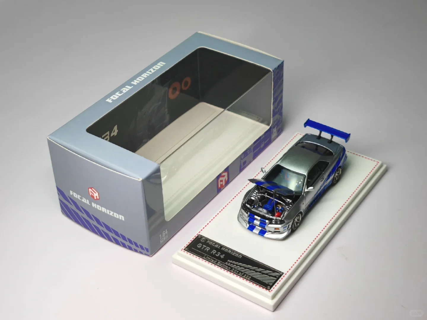 Focal Horizon 1:64 Skyline GTR R34 Fast and Furious Paul Painting Alloy Premium Diecast Car Model Vehicle Collectible - Image 3