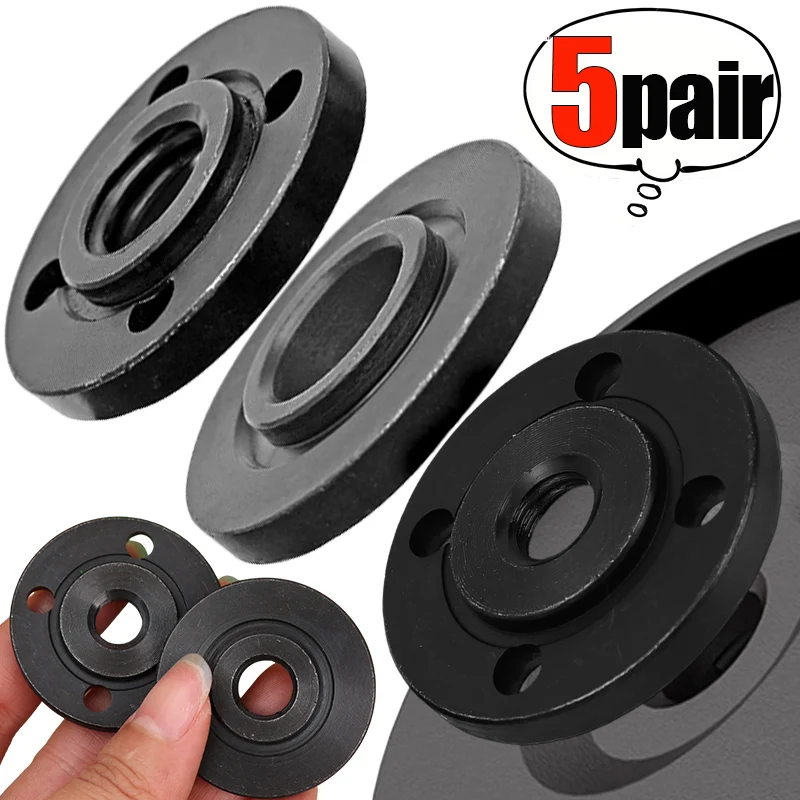 

5/1pairs Inner Outer Flange Nut Press Plate Metal Thread Replacement Pressure Plate for Cutting Discs Angle Grinders Accessories