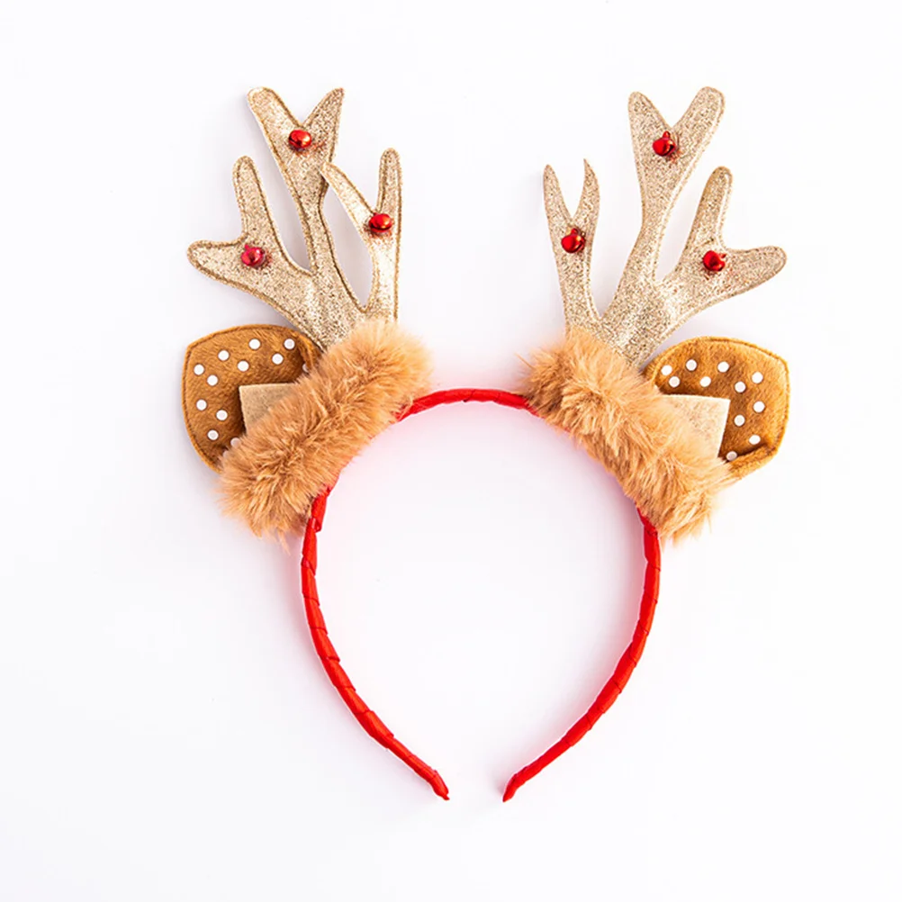 

2Pcs Christmas Reindeer Antler Headband Xmas Party Supplies Festive Deer Antlers Headdress Gift Christmas Antler Headband