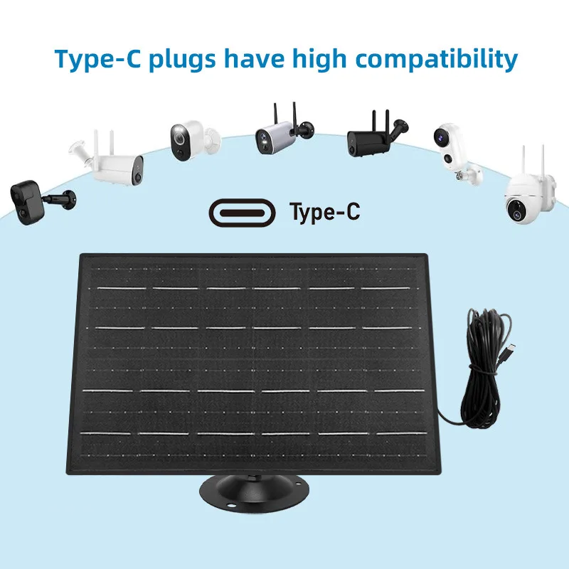 Panel solar omni-in de 10W, adecuado para monitoreo solar, ángulo ajustable