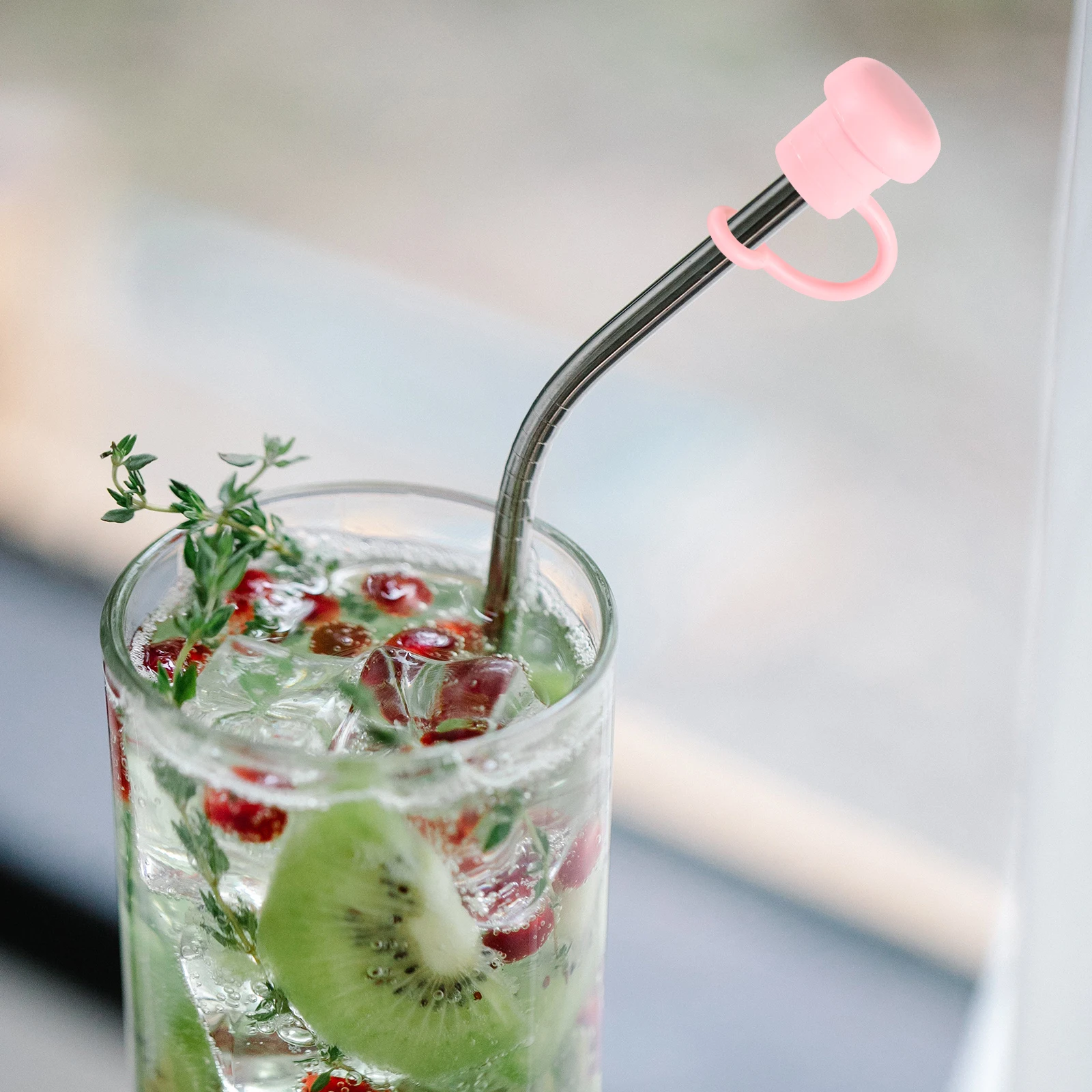 

4Pcs Cute Silicone Straw Tips Caps Reusable for 6-10Mm Straws Drinking Cover Protector Dust Plug Easy Storage Cup Straw Lid