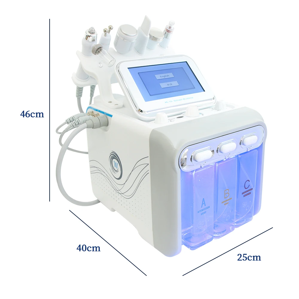 7 in 1 Hydrogen Oxygen Small Bubble Face Beauty Machine H2O2 Hydro Facial Dermabrasion Rejuvenation Tightening Skin Care Spa