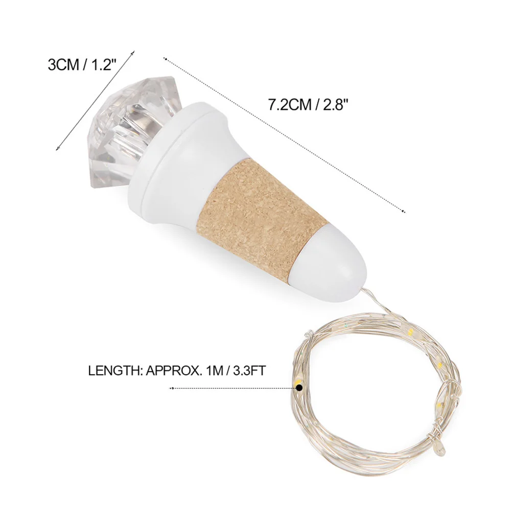 

3pcs Charging Bottle Cap Light String Reusable USB Multi Color Bottle Light Decorative Cork for Party DIY