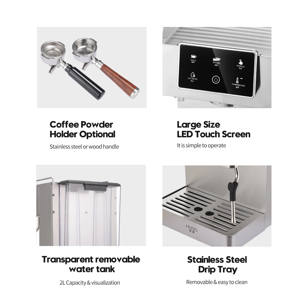 Commercial 15-Bar Semi-Automatic Espresso Coffee Maker - Large Stainless Steel Brewing Machine for Professional Cafes​