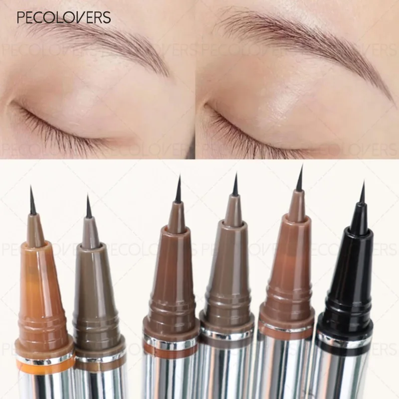 1 szt. Ultra-cienka kredka do brwi z srebrną końcówką, wiele kolorów do wyboru, do wypełniania brwi, wodoodporna i odporna na pot
